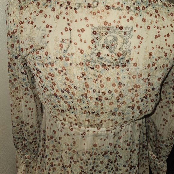 Decree Womans Sheer Long Sleeve Blouse Size S - Picture 12 of 14